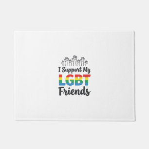 Tapete Eu Apoio Meus Amigos LGBT Orgulho Arco-Íris Vetor 