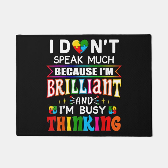 Tapete Eu Não Falo Muito Brilhante Autismo Autista (Frente)