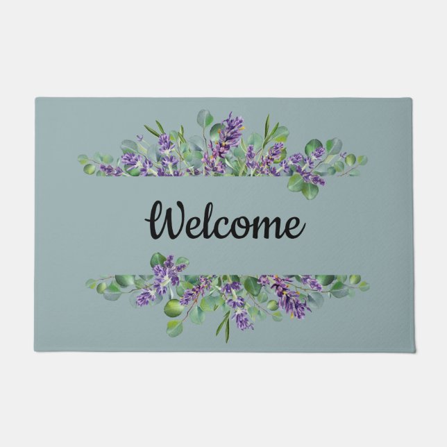 Tapete Eucalipto Personalizado Lavanda Roxo Verde (Frente)