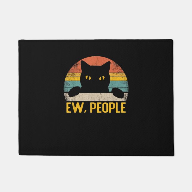Tapete Ew, Retrô De Gato Preto Da Pessoas - Engraçado Cat (Frente)