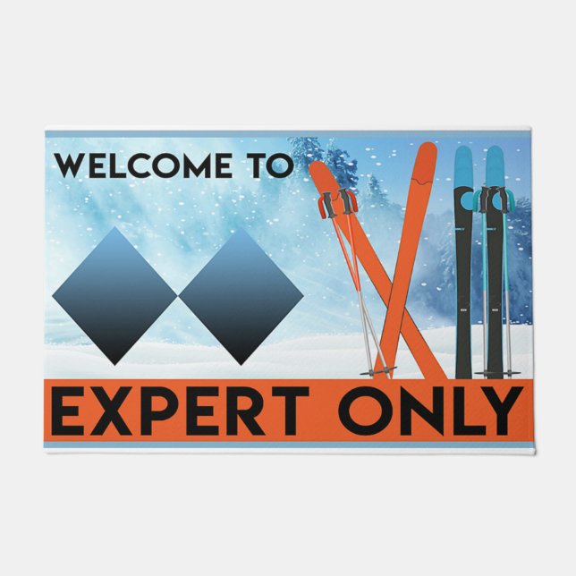 Tapete Experts Only Sign Doormat, Skiing (Frente)