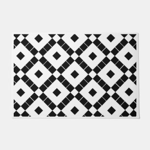 Tapete Fábrica de Azulejos Geométricos de Diamante Negr