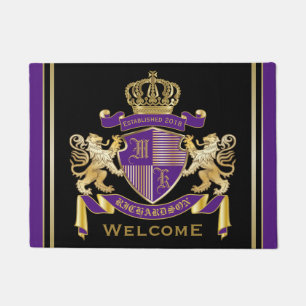 Tapete Faça seu próprio emblema do leão do monograma d
