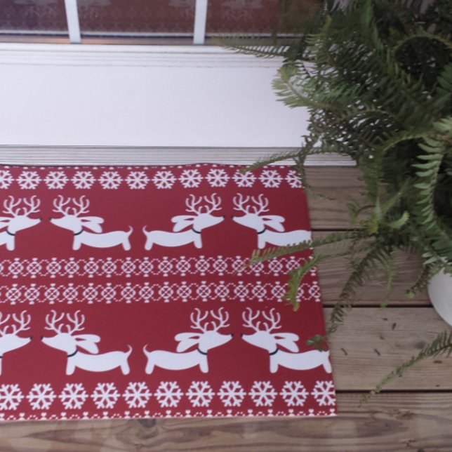 Tapete Fair Isle Dachshund Doormat Wiener (Criador carregado)