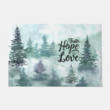 "Faith Hope Love" Evergreen Trees Inspiration