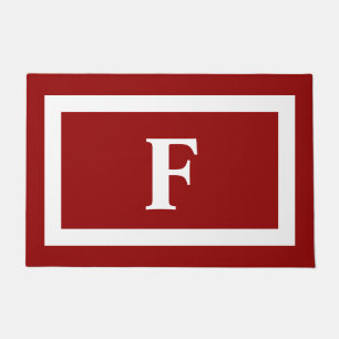 Tapete Família Branca Vermelha Personalizada do Monogram