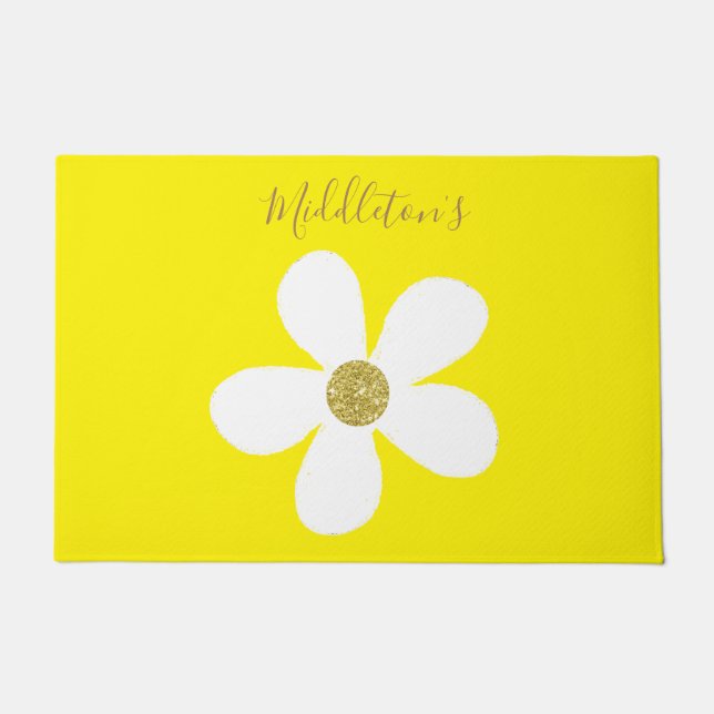 Tapete Família Dourada de margarida branca amarela simple (Frente)