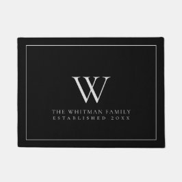 Tapete Família Monograma Cinza Negra Moderna