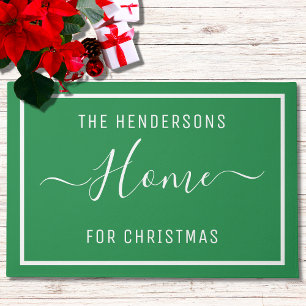 Tapete Família Natal Personalizada Verde