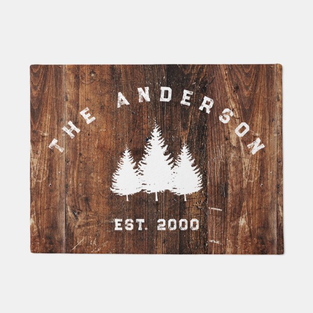 Tapete Família Personalizada Decoração Doméstica Madeira  (Frente)