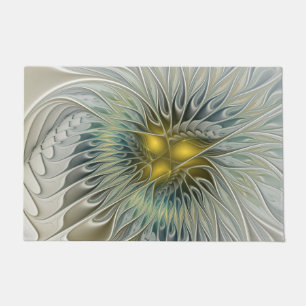 Tapete Fantasia da Flor de Prata Dourada Arte Fractal Abs