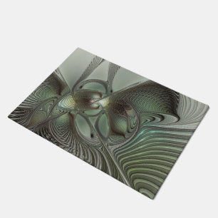 Tapete Fantasia de Arte Fractal da Cinza Olive Sage