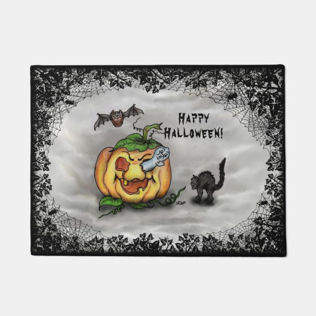 Tapete Fantasma, Bat e Cat, Feliz Halloween! (Frente)