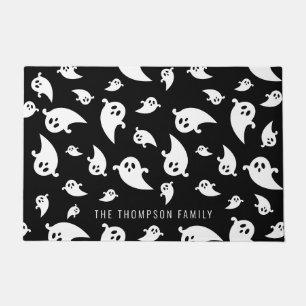 Tapete Fantasma Preto E Branco Com Nome Halloween