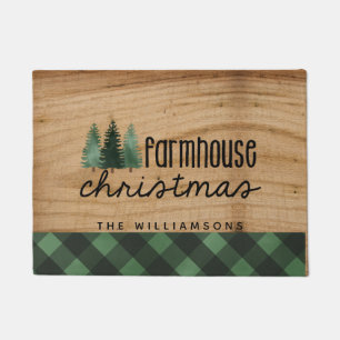 Tapete Farmhouse Christmas Country Xadrez Family Name Woo
