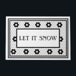 Tapete Farmhouse Natal Black and White Winter<br><div class="desc">Esta elegante porta de azulejo preto e branco é perfeita durante todo o inverno. Suas linhas limpas,  cores simples e padrão de safra são eterno e versáteis. Esta porta diz "deixe-a nevar". Estes fazem presentes de Natal excelente que podem ser usados ano após ano!</div>