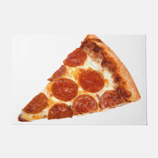 Tapete Fatia de pizza de pepperoni clássica da SlipperyJo (Frente)