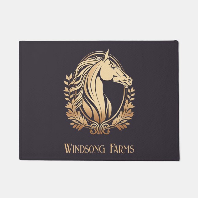Tapete Fazenda de Cavalos Clássica Personalizada (Frente)