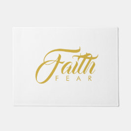 Tapete Fé sobre o medo Dourado e branco