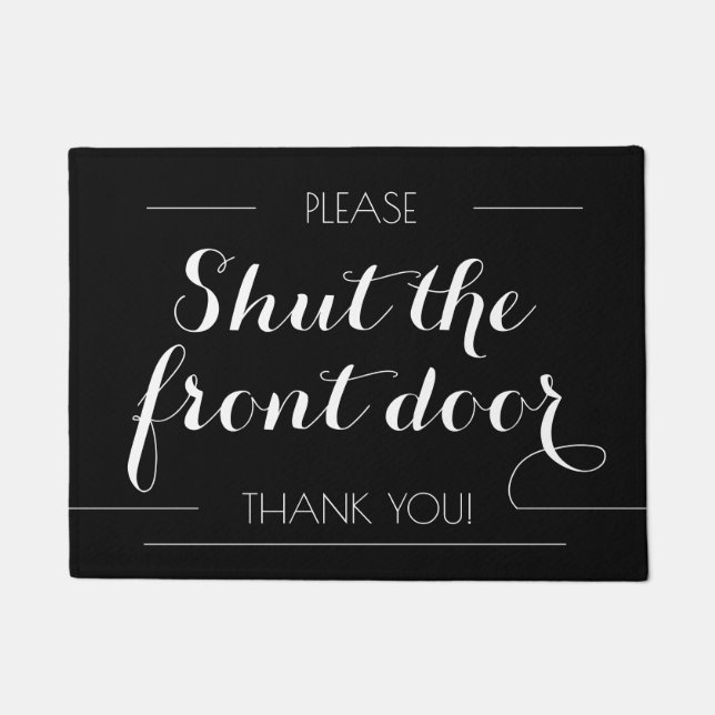 Tapete Feche a porta frontal, Sarcástico CALIGRAPHY Bem-v (Frente)
