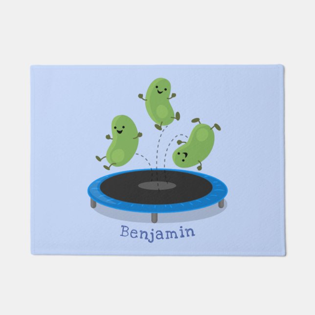 Tapete Feijão verde-grão-branco em cartoon trampoline (Frente)