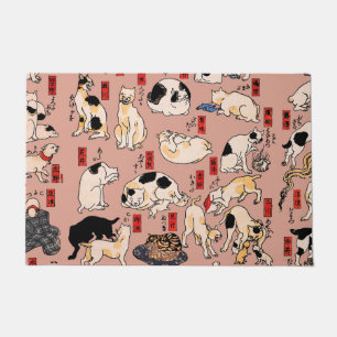 Tapete felinos japoneses gatinho Ukiyo-e engraçado
