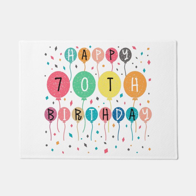 Tapete Feliz aniversário de 70 com balões (Frente)