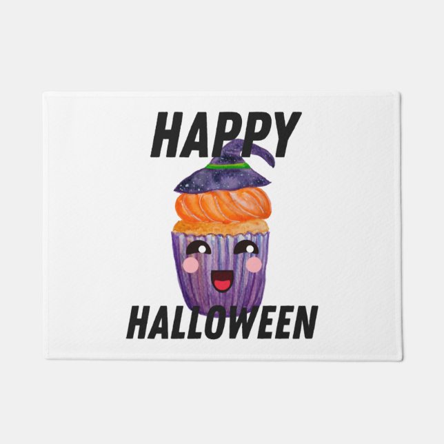Tapete Feliz Cupcake de Figuras de Halloween (Frente)
