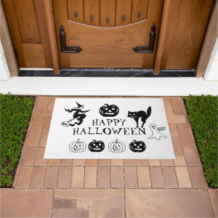 Tapete Feliz decoração preto branco preto de Halloween