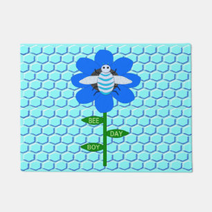 Tapete Feliz Dia da Abelha Menino Azul Aniversário Abelha