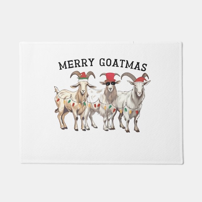 Tapete Feliz Goatmas Animal Goat Lover Feliz Natal (Frente)