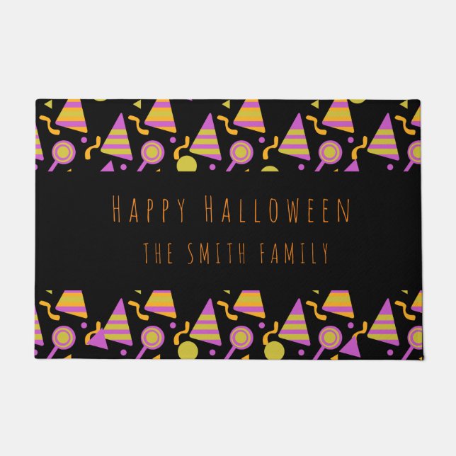 Tapete Feliz Halloween Candy Neon Patterno (Frente)