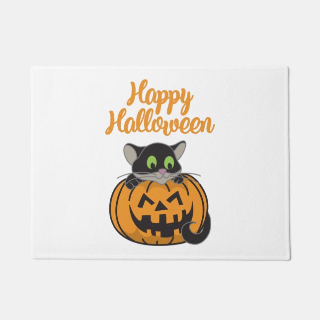 Tapete Feliz Halloween Cat Pumpkin (Frente)
