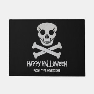Tapete Feliz Halloween Skull e Bones Doormat
