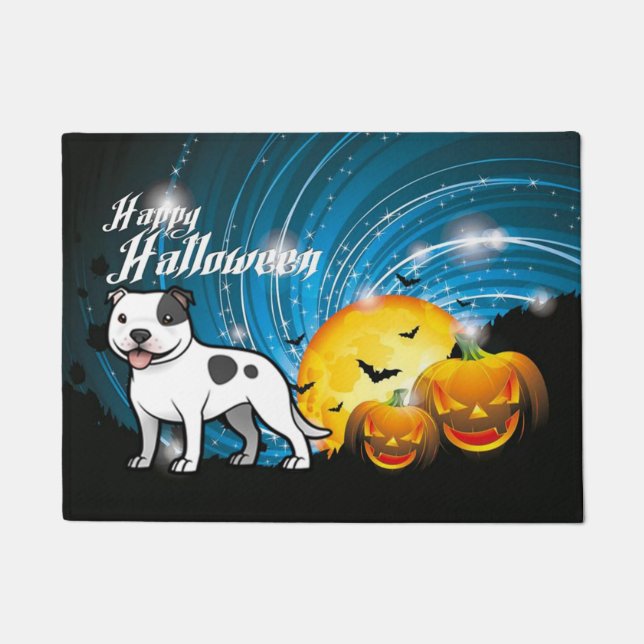 Tapete Feliz Halloween Staffordshire Bull Terrier (Frente)