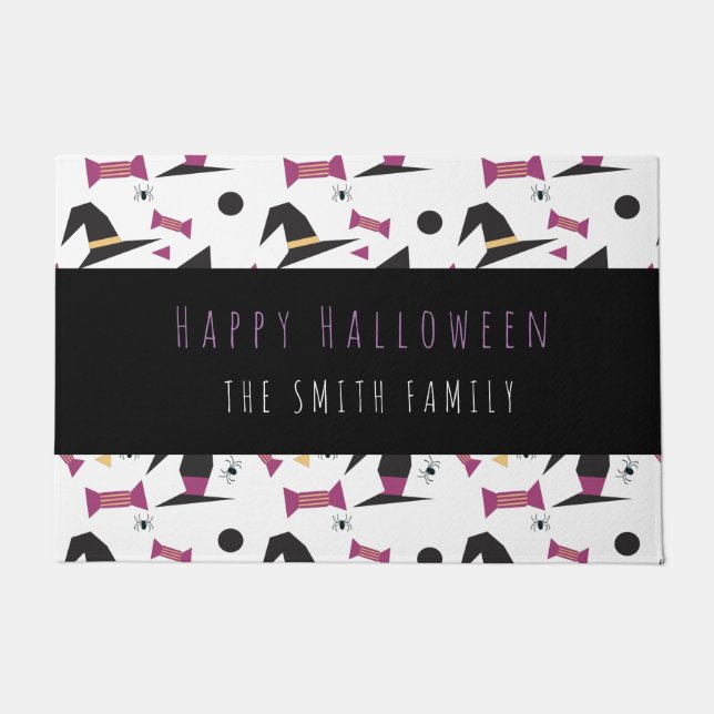 Tapete Feliz Halloween Witch Candy Patterno Doormat (Frente)