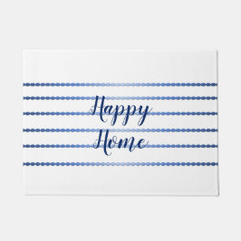 Tapete Feliz Home Blue Strips White Door Mat