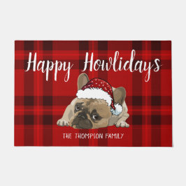 Tapete Feliz Howlidays Engraçado Red Buldogue francês de 