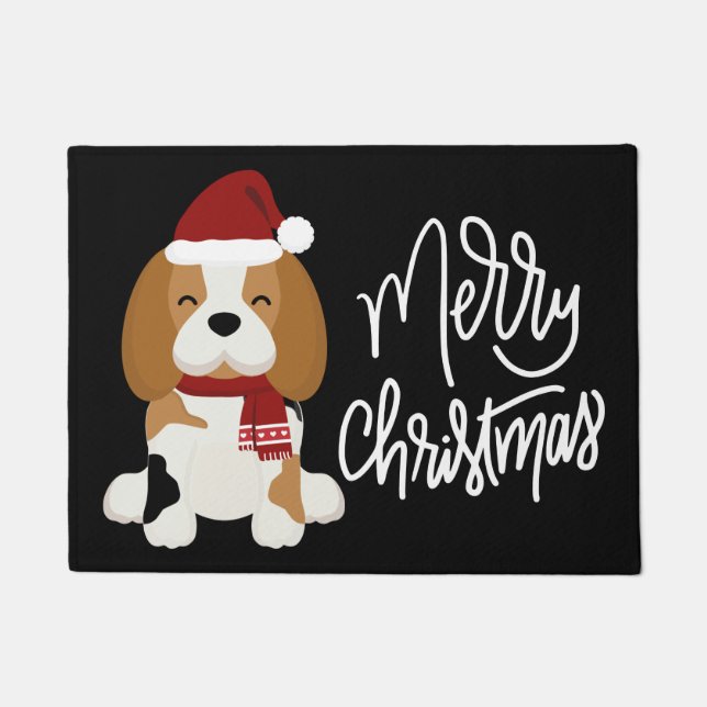 Tapete Feliz Natal | Beagle Santa Claus (Frente)