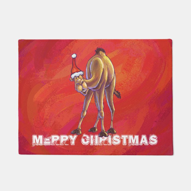Tapete Feliz Natal De Camelo Vermelho (Frente)