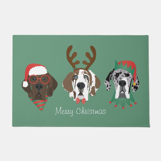 Tapete Feliz Natal - Grande Dane Dogs (Frente)