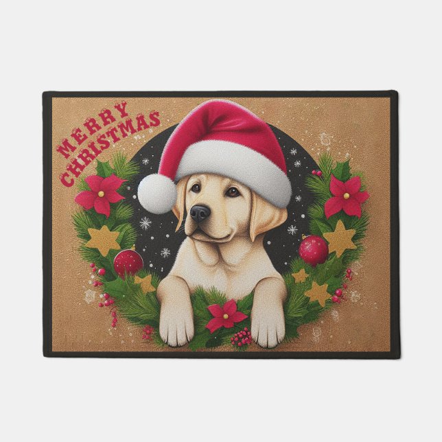 Tapete Feliz Natal Labrador Retriever Dog Xmas (Frente)