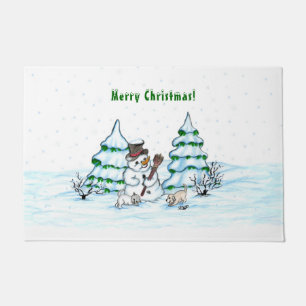 Tapete Feliz Natal! Neve com Cat e Puppy