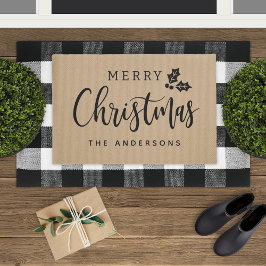 Tapete Feliz Natal Nome da Família em Script Rústico Marr