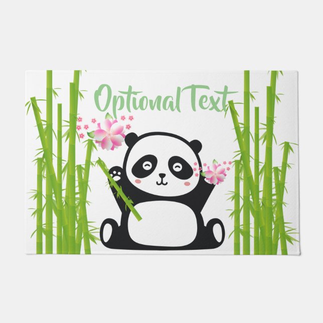 Tapete Feliz Panda com Bambu e Flor de Cereja   (Frente)