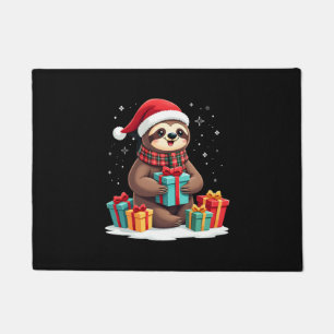 Tapete Feliz Slothmas lindo sloth de Natal chapéu de Papa