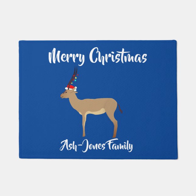 Tapete Feliz Springbok de Natal (Frente)
