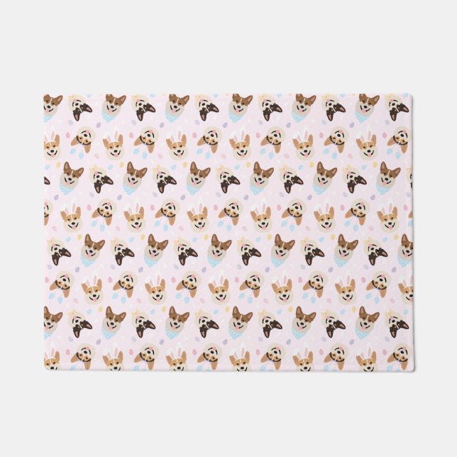 Tapete Felz pascoa Pembroke Welsh Corgi (Frente)