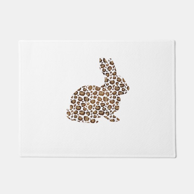 Tapete Felz pascoa Presente Padrão de Impressão Leopardo  (Frente)