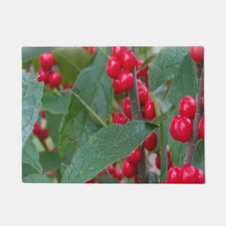Tapete Feriado Cênico das Berries Vermelhas de inverno